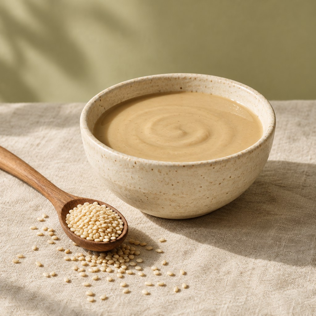 Tahini and sesame seeds